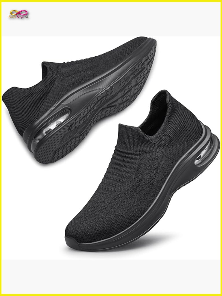 Slip On Walking Sneakers Lightweight Breathable Casual Athletic Shoes Cushioned